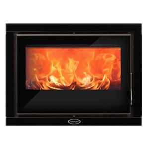Waterford stanley solis i80 single sided 12kw inset stove black glass surround soi80sgsd