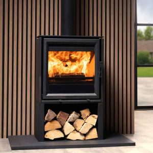 Fireline Ecostar 5 5kW Wide Freestanding Stove on 300mm Log Store