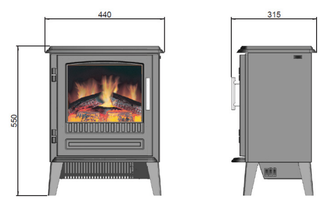 Dimplex BAR20 AU Bari 2kW Optiflame Portable Electric Fire FIG