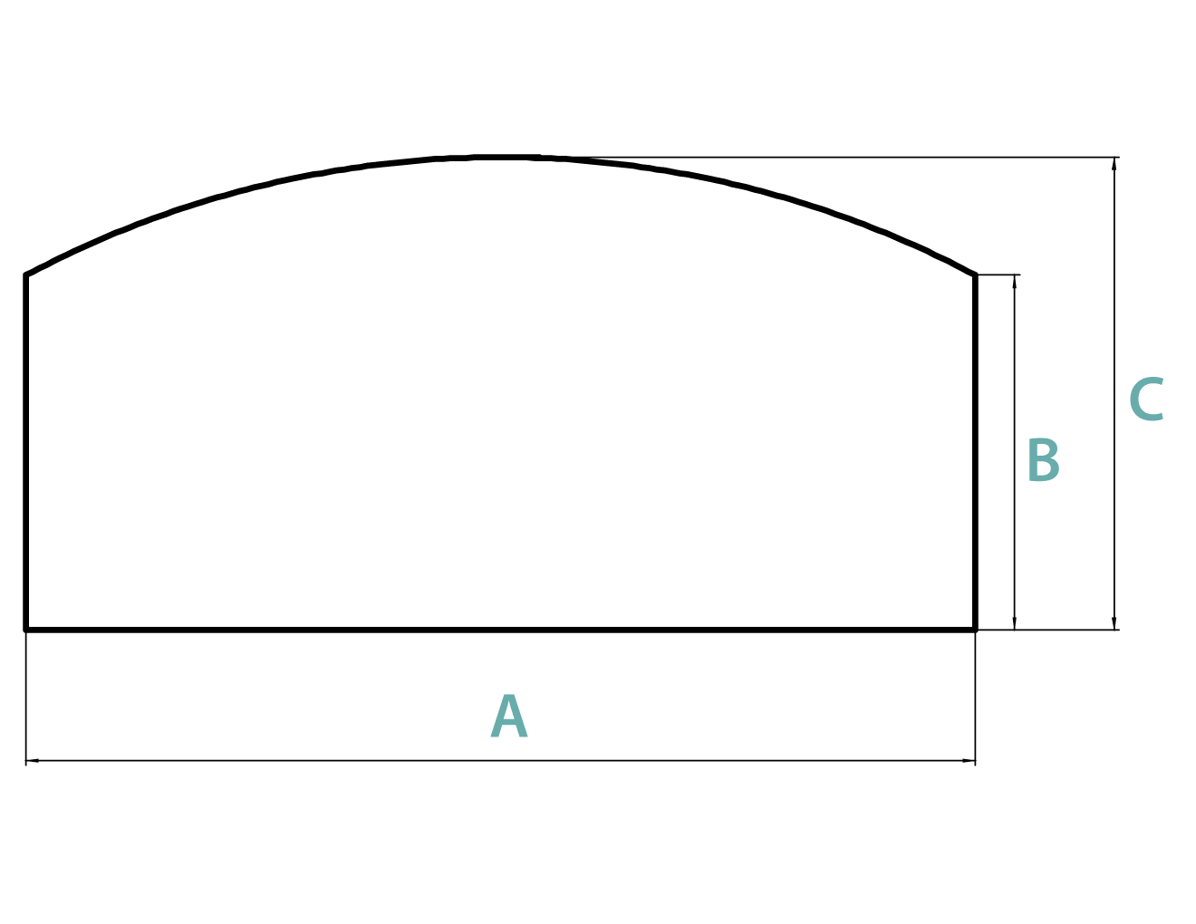 Filled curved stove hearth