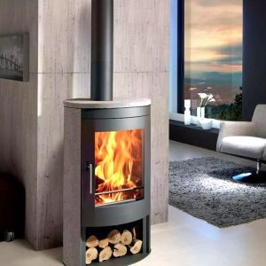Oval 3 stones ecodesign 87 kw wood stove