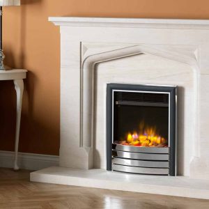 CJ 4D Ecoflame Boscombe Surround Elite Fascia Chrome Logs