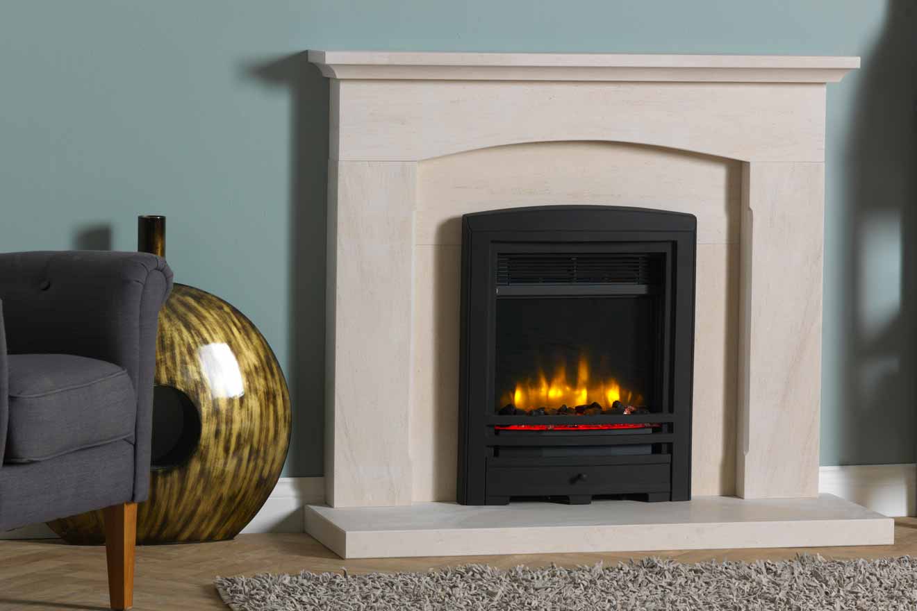 CJ 4D Ecoflame Burcombe Surround Cast Arch Black Coal
